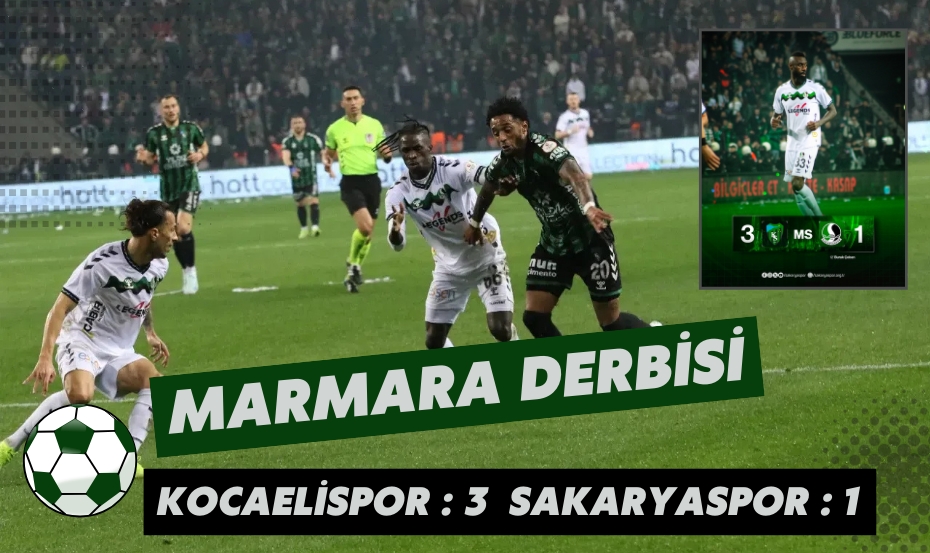 Kocaelispor, Marmara Derbisinde Sakaryaspor'u 3-1 Mağlup Etti