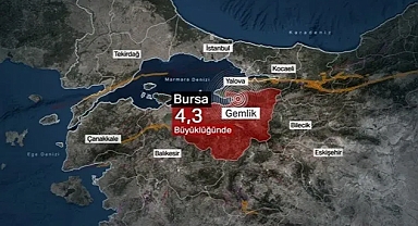 Bursa'da 4,3 büyüklüğünde deprem oldu.