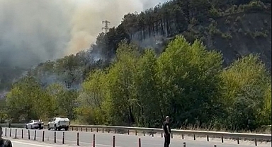 Yangın Nedeniyle Geyve Doğançay'da Yol Kapatıldı 