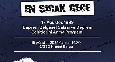 SATSO'dan Deprem Belgesel Galası ve Deprem Şehitlerini Anma Programı