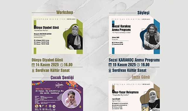 Serdivan’da Kasım Ayı Kültür Sanat Takvimi Dolu Dolu 