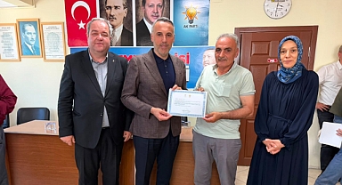 AK Parti'de Teşekkür Belgesi Dağıtımı Devam Ediyor