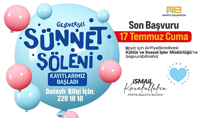 Arifiye Belediyesi'nde Geleneksel Sünnet Organizasyonu İçin Kayıtlar Başladı